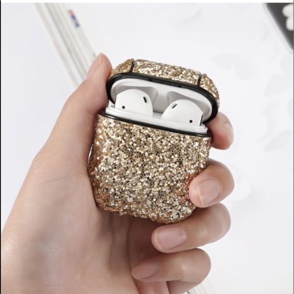 New Nanette Lepore Black & Gold Crystal Airpods Case Tech Accessory - Picture 3 of 15